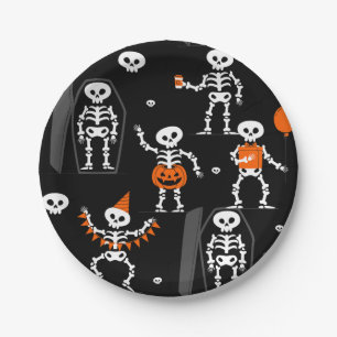 halloween birthday party skeleton coffin skull paper plate