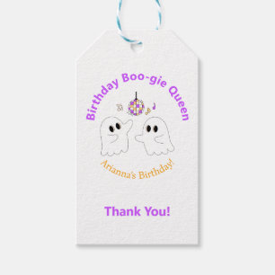 Halloween Birthday Party Spooky Dancefloor Ghost Gift Tags