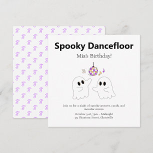 Halloween Birthday Party   Spooky Dancefloor Ghost Holiday Card