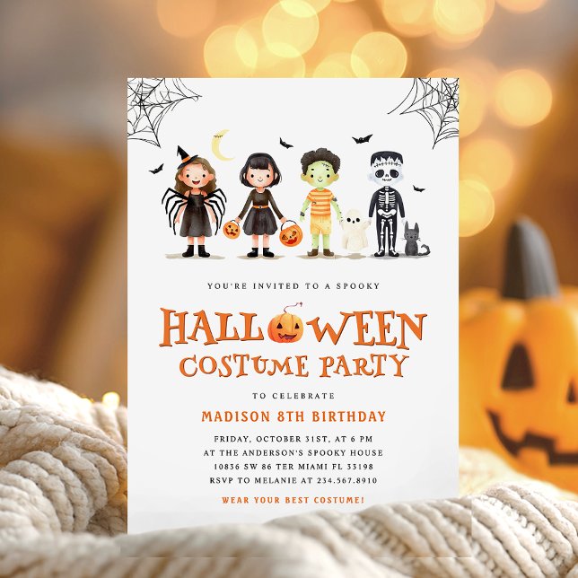 Halloween Birthday Party Spooky Kids Invitation (Creator Uploaded)