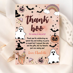 Halloween Birthday Party Thank You Card