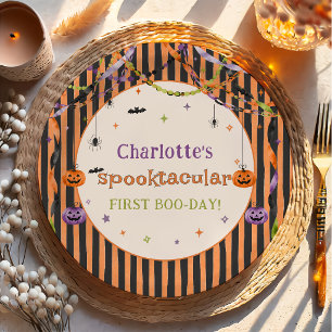 Halloween Birthday Spooktacular Paper Plates 