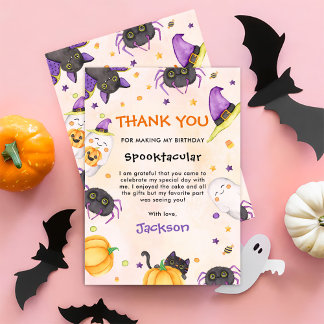 Halloween Birthday Spooktacular Thank You Card