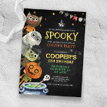 Halloween Birthday Spooky Costume Party Invitation<br><div class="desc">This is an invitation to a cute Halloween theme spooky costume party with illustrations of cute spooktacular.
Have a perfect party for the fall with a Halloween birthday invitation for boys and girls.
Personalise with your information or click "Click to customise further" to edit font styles,  size and colours.</div>