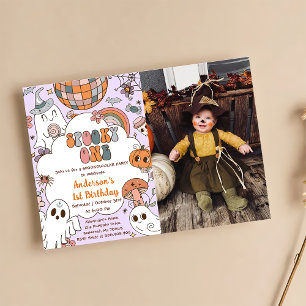 Halloween Birthday Spooky One Party Photo Invitation