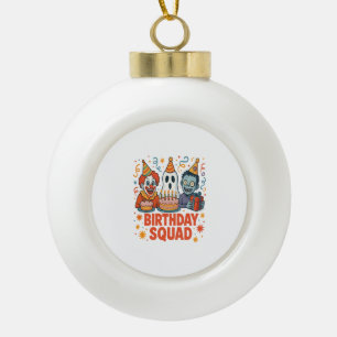 Halloween Birthday Squad Creepy Clown Ghost Zombie Ceramic Ball Christmas Ornament