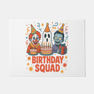 Halloween Birthday Squad Creepy Clown Ghost Zombie Doormat