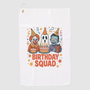 Halloween Birthday Squad Creepy Clown Ghost Zombie Golf Towel