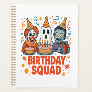 Halloween Birthday Squad Creepy Clown Ghost Zombie Planner