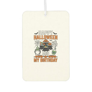 Halloween Birthday Vintage Pumpkin Party Design_1 Car Air Freshener