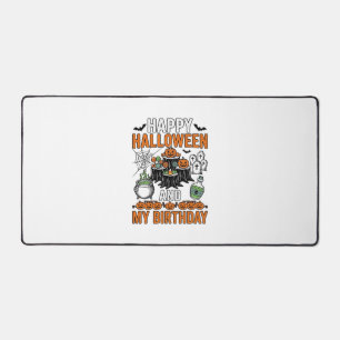 Halloween Birthday Vintage Pumpkin Party Design_1 Desk Mat