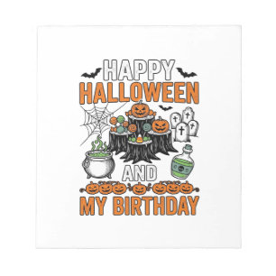 Halloween Birthday Vintage Pumpkin Party Design_1 Notepad