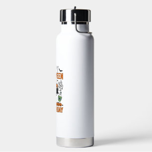 Halloween Birthday Vintage Pumpkin Party Design_1 Water Bottle