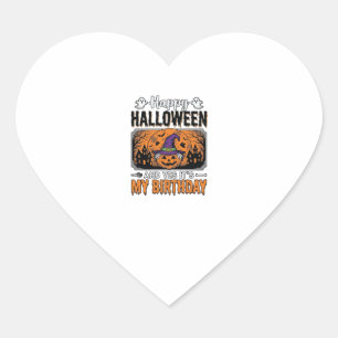 Halloween Birthday Witch Pumpkin Vintage Shirt Des Heart Sticker