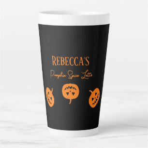 Halloween Black and Orange Pumpkin Spice Latte Mug