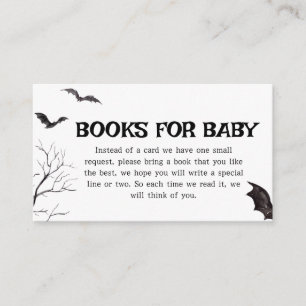 Halloween Black and White Bats Books for Baby Enclosure Card