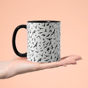 Halloween Black and White Bats Mug