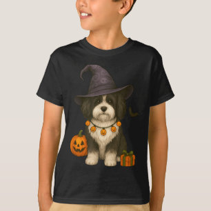 Halloween Black And White Havanese Dog T-Shirt