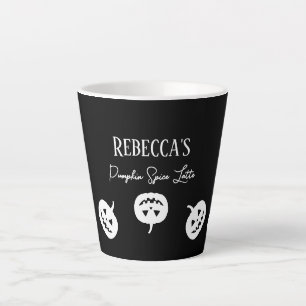 Halloween Black and White Pumpkin Spice Latte Mug