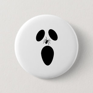 Halloween Black and White Scary Ghost Face 6 Cm Round Badge