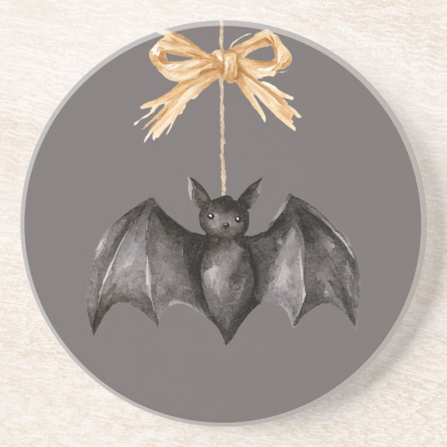 Halloween Black Bat Coaster (Front)