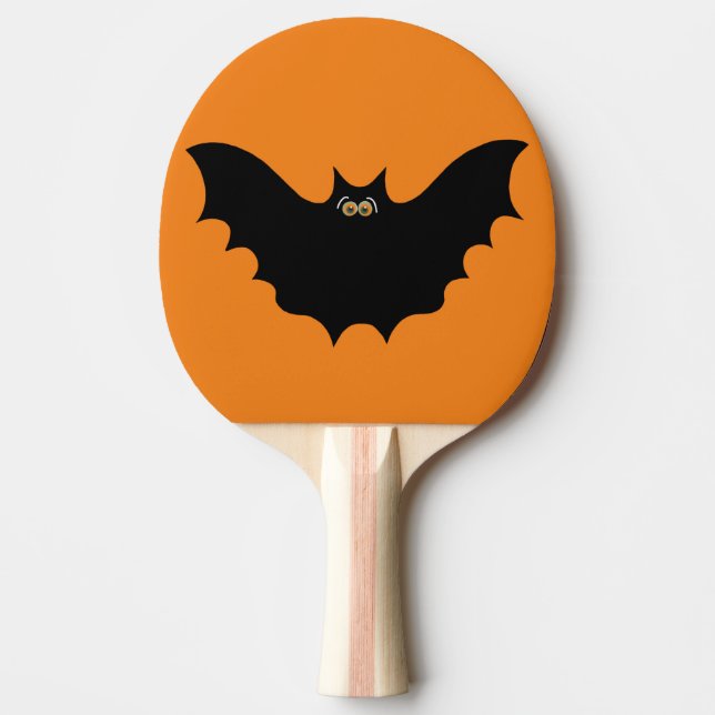 Halloween Black Bat Ping Pong Paddle (Front)