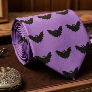 Halloween Black Bat Tie