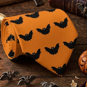Halloween Black Bat Tie