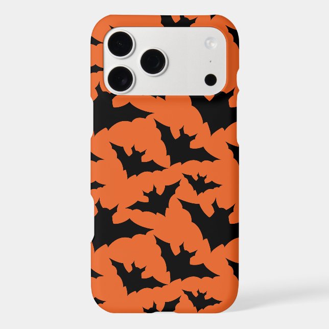 Halloween black bats orange cool spooky pattern (Back)