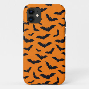 Halloween Black Bats Orange Seamless Pattern Case-Mate iPhone Case