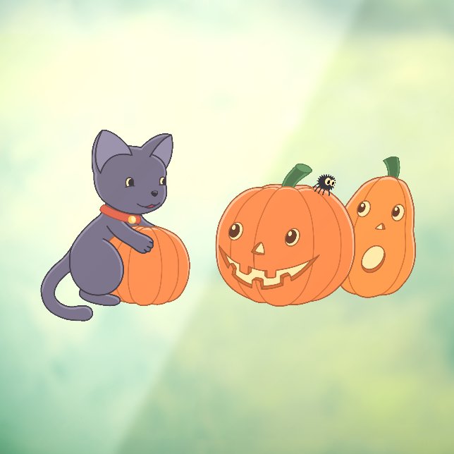Halloween Black Cat and Pumpkins (Sheet 3)