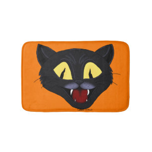 Halloween Black Cat Bath Mat