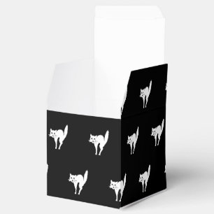 Halloween black cat black and white pattern favour box