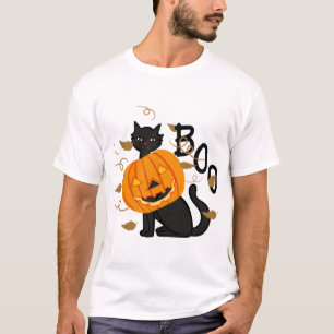 Halloween Black cat Boo T-Shirt