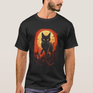 Halloween Black Cat by Haunted Horror Halloween 1 T-Shirt