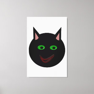 Halloween Black Cat Canvas Print