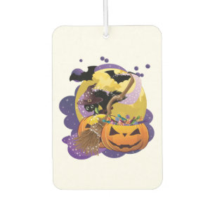 Halloween black cat car air freshener