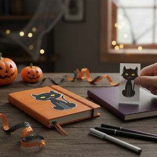 Halloween Black Cat Cartoon Craft Sticker