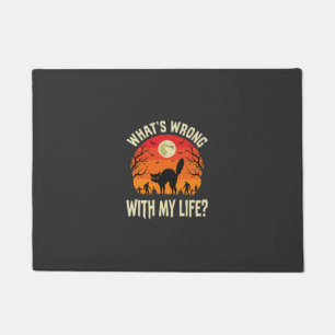 Halloween Black Cat Cemetery Horror Graphic Doormat