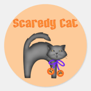 Halloween Black Cat Classic Round Sticker