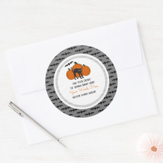 Halloween Black Cat Classic Round Sticker