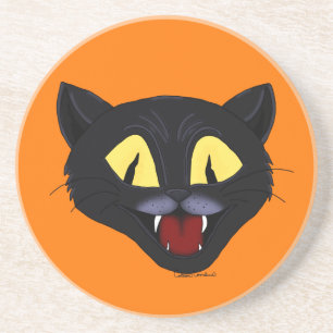 Halloween Black Cat  Coaster