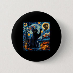 Halloween Black Cat Comma La Starry Night Art Kama 6 Cm Round Badge