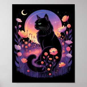Halloween Black Cat Costume Mystical Cat Lover Poster