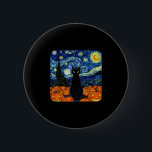 Halloween Black Cat Costume Van Gogh Starry Night  6 Cm Round Badge<br><div class="desc">Halloween Black Cat Costume Van Gogh Starry Night Men Women</div>