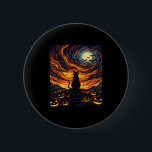 Halloween Black Cat Costume Van Gogh Starry Night  6 Cm Round Badge<br><div class="desc">Halloween Black Cat Costume Van Gogh Starry Night Men Women</div>