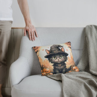 Halloween Black cat Cushion