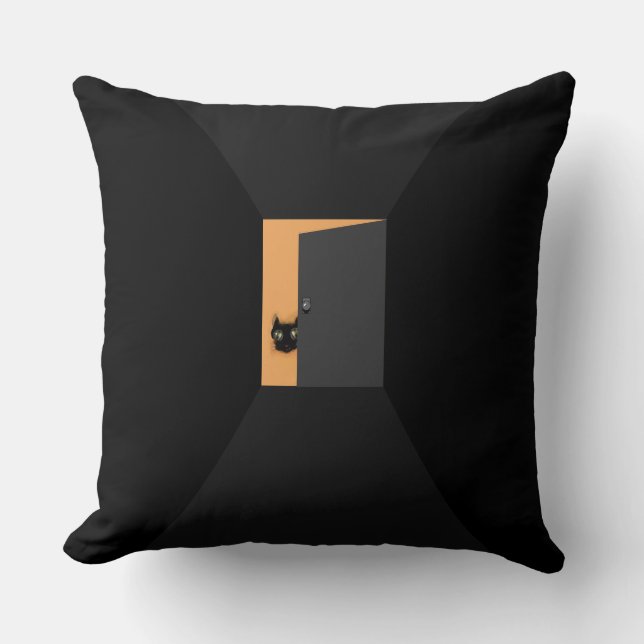 Halloween Black Cat Cushion (Front)