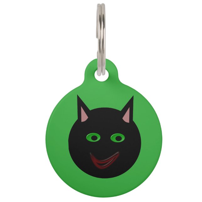 Halloween Black Cat Custom Dog Tag (Front)