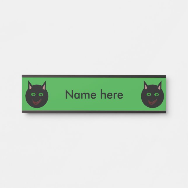 Halloween Black Cat Custom Hanging Sign (Front)